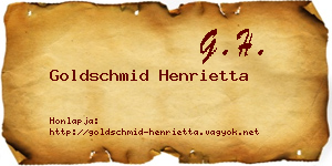 Goldschmid Henrietta névjegykártya